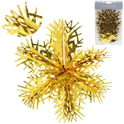 Imagen de Christmas Concepts® Decoración Colgante de Copo Nieve 3D lámina Grande 16 (1,3 pies) Adorno navideño (Dorado)