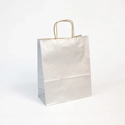 Imagen de Clairefontaine 395711C Un paquete de 25 bolsas regalo 22 x 10 27 cm, 110 g, Kraft liso Plata