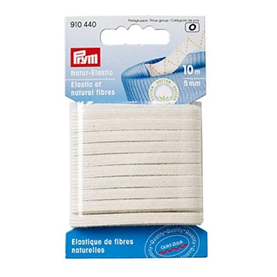 Imagen de Prym Elástico, Algodón, Blanco, 5 mm, Crudo, 10 m