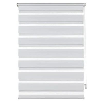 Imagen de Deco Company Estor enrollable Duo, doble, Instalación en la ventana sin taladrar, Todas las piezas de montaje incluidas, Poliéster, 90 x 150 cm, Blanco