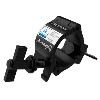 Imagen de Audibax ACP 4852100BK+K Garra para Truss con Diámetro 48 52mm Gancho una Carga Máxima de 100kg Abrazadera Luces Escenario Clamp Fijación Cabeza Móvil
