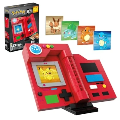 Imagen de MEGA Pokémon Juguete de construcción para Adultos, Pokédex la región Kanto construible con 322 Piezas, Efecto luz y Cartas, coleccionistas, HYM37