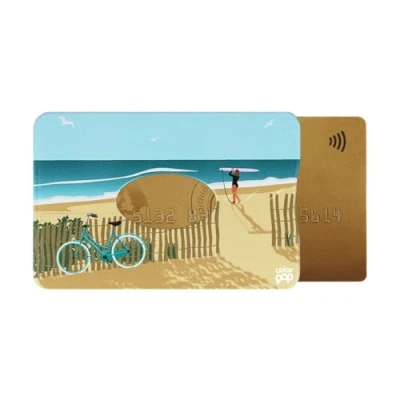 Imagen de Funda rígida con 1 tarjeta blindada Color Pop® antipiratería Colección Aquitania PVC impreso, 6 x 9,1 cm Fabricación francesa en Loira Atlántico Impresión Landes, Estampado small