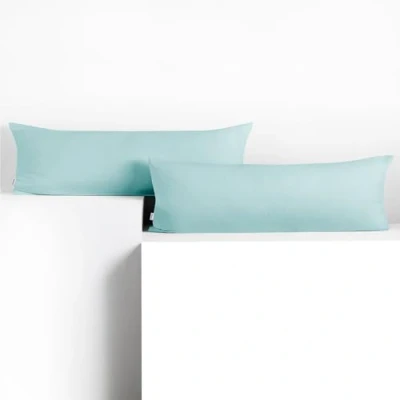 Imagen de DecoKing 2 Fundas de Almohada 40 x 200 cm algodón con Cremallera Azul Claro ámbar