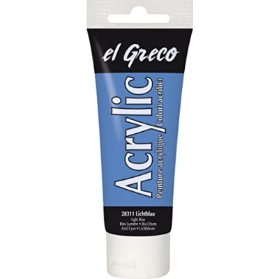Imagen de KREUL 28311 El Greco, Tubo de 75 ml en Azul Claro, acrílica Brillante Alta pigmentación, Calidad Estudio, pintable como Mantequilla, para Pintura empaste, Light Blue,