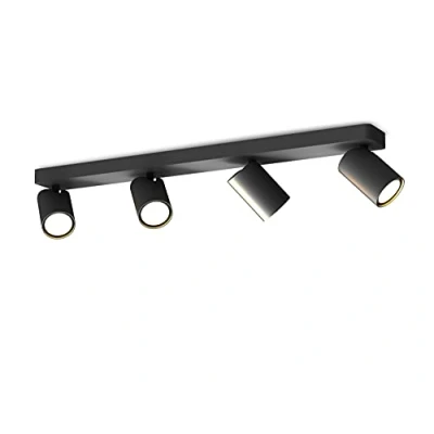 Imagen de Mantra Iluminación. Modelo SAL. Regleta de techo con 4 focos fabricado en aluminio acabado color negro mate