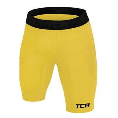 Imagen de TCA Hombre Pantalones Cortos Térmicos Base Layer da Compresión Amarillo, L