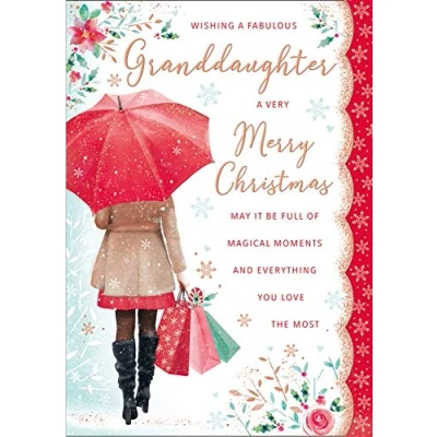 Imagen de Piccadilly Greetings Regal Publishing Tarjeta de Navidad para nieta (25,4 x 17,78 cm), diseño tradicional