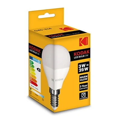 Imagen de KODAK BOMBILLA LED ESPERICA G45 E14 200LM CALIDO 3000K 3W=25W NO REGULABLE