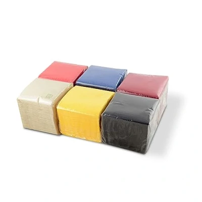Imagen de Hostelnovo 450 unidades servilletas papel Colores variados: Amarillo, Rojo, Azul Marino, Burdeos, Negro y Natural Especial cocktail 10x10 cm