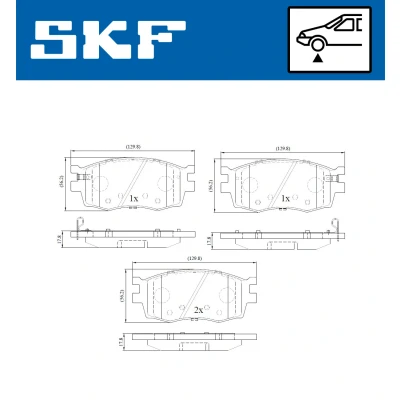 Imagen de SKF VKBP 80201 A Juego de pastillas freno con avisador acústico desgaste