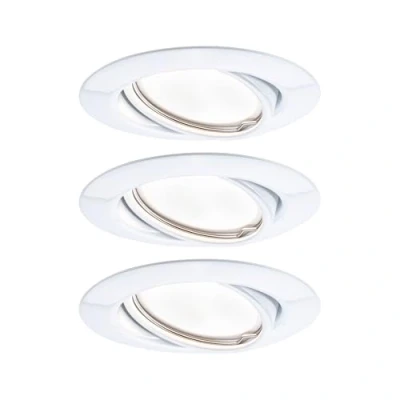Imagen de Paulmann 93427 Luminaria empotrable LED Base, redonda, incl. 3x5 W regulable, foco empotrable, blanco, Spot, metal, lámpara 3000 K