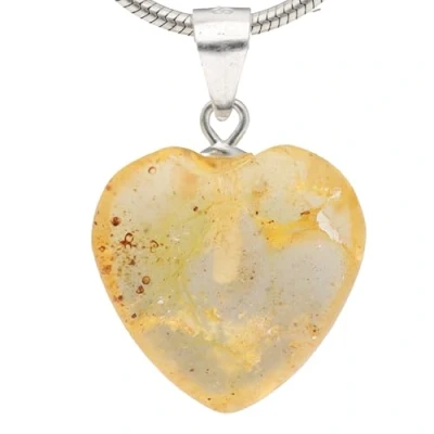Imagen de Lebensquelle Plus colgante de corazón ámbar Piedras preciosas 1,5 x cm con ojal, preci