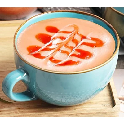 Imagen de taza de café grande, 700 ml, gres, tazas capuchino XXL, cerámica, cuenco grande con asa, para ensalada, porcelana