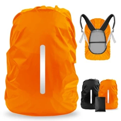 Imagen de LAMA 2pcs Funda Impermeable para la Lluvia Mochila, Protector Reflectante a Prueba de Antipolvo y Antirrobo XL 56L 70L