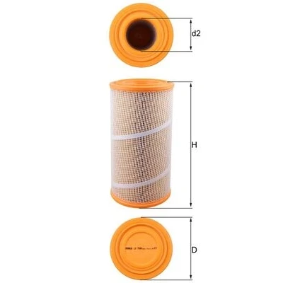 Imagen de MAHLE ORIGINAL LX 7080 Filtro de aire 350,0 177,0 Cartucho filtrante