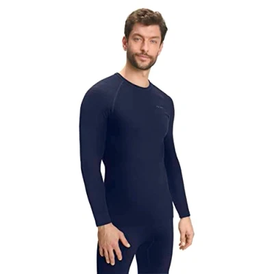 Imagen de FALKE Maximum Warm Round Neck M L/S SH hilo funcional secado rápido termo 1 pieza, Capa de base superior Hombre, Azul (Space Blue 6116), XXL