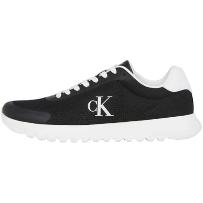Imagen de Calvin Klein Runner Sneaker Hombre Eva Mesh con logotipo, Negro (Ck Black/Bright White), 41