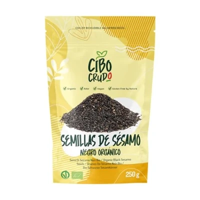 Imagen de Semillas de Sesamo Negro Ecológico 250g. Sésamo Crudo non Tostado. Rico en Vitaminas y Sales Minerales Ouras sin Aditivos.