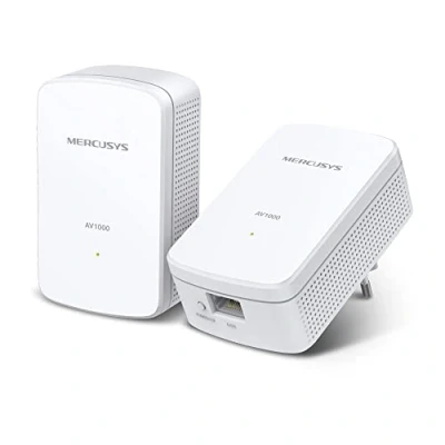 Imagen de Mercusys TP Link MP500 Kit Powerline Homeplug AV2 hasta 1000Mbps, 1 Puerto Gigabit, Plug &amp; Play, Compatible con Todos los routers, tecnología