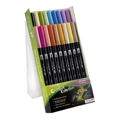 Imagen de Tombow Dual BrushPen Rotulador de punta fina (18 unidades, dos cabezales), multicolor