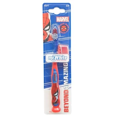 Imagen de Mr White Jr Cepillo de dientes manual con tapa protección Spider Man
