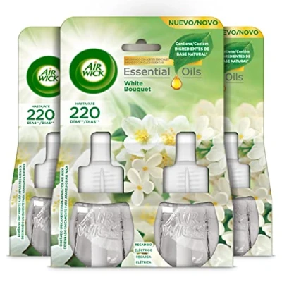 Imagen de Air Wick Freshmatic Recambios de ambientador spray automático, Esencia para casa con aroma a White Bouquet, Blanco, 1 Unidad (Paquete 6)