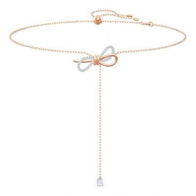 Imagen de Swarovski Collar Lifelong Bow, Lazo, Blanco, Combinación de acabados metálicos