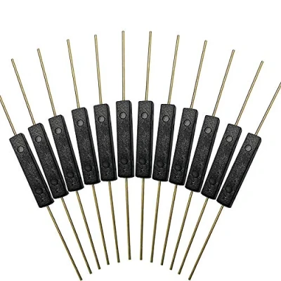 Imagen de QitinDasen 12Pcs Premium GPS 14A Plástico Interruptor de Lengüeta, 2.5X14mm Láminas Magnéticas, Contacto Normalmente Abierto (N/O) Inducción Magnética