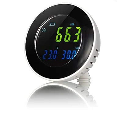 Imagen de Medidor de CO2 Bresser INV, Detección humedad, Temperatura, Pantalla LED, Blanco