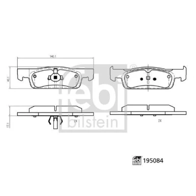 Imagen de FEBI BILSTEIN 195084 Juego de pastillas freno Eje delantero no preparado para indicador desgaste Chapa antichirridos DACIA: SANDERO 2