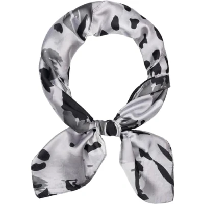 Imagen de styleBREAKER pañuelo de mujer con estampado tropical leopardo, cuadrado, multicolor, para la cabeza 01016232, color:Gris negro