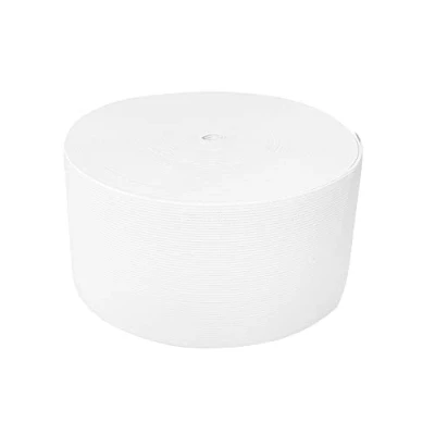 Imagen de 25M Banda Elastica Costura, Cinta Elásticas Planas Artesanía, Ancho, Plana Negro,Tejido elástico de Cintas Coser Blanco (70MM X 25M)