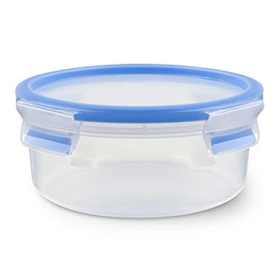 Imagen de Emsa Clip &amp; Close Conservador Hermético de Plástico Circular, higiénico, no retiene olores ni sabores 100% Libre BPA, 850 milliliters, Transparente y Azul