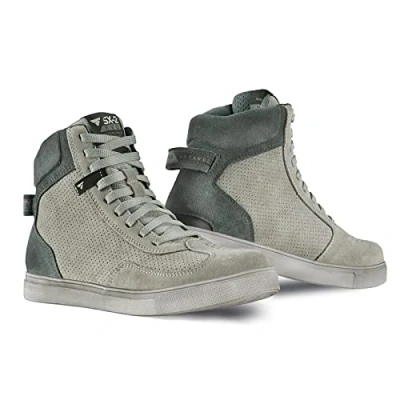 Imagen de SHIMA SX 2 EVO Botas Moto Hombre Zapatillas de Cuero, Transpirables, Reforzados con Soporte el Tobillo, Suela Antideslizante, Almohadilla Engranaje (Gris, 42)