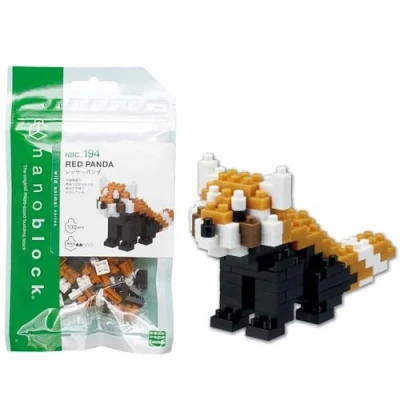 Imagen de nanoblock Bandai Panda Roux Red Mini Figura de ladrillo Juego construcción Kit Figuras Animales Pixel NBC194