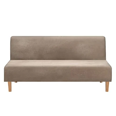 Imagen de Mingfuxin Fundas De Sofá Cama Sin Brazos, Funda Futón Terciopelo Elástico para Plegables Suaves, Gruesas Y Acogedoras