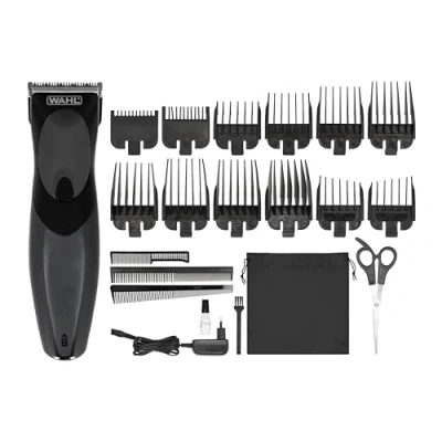 Imagen de WAHL Haircut &amp; Beard recortadora de precisión para barba y regulador hombres, sin cable con batería recargable, pelo, larga corta, kit 10 peines guía, peine tijeras
