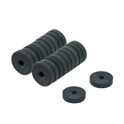 Imagen de 12mm O.D. x 3mm I.D. 3.3mm thick Y10 Ferrite Magnets 0.1kg Pull (Pack of 20)