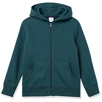 Imagen de Amazon Essentials Sudadera de Forro Polar con Capucha y Cremallera Niño, Verde Oscuro, 6 7 años