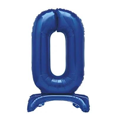Imagen de Unique 12880 Globo Gigante Número 0 de Pie 76 cm Azul