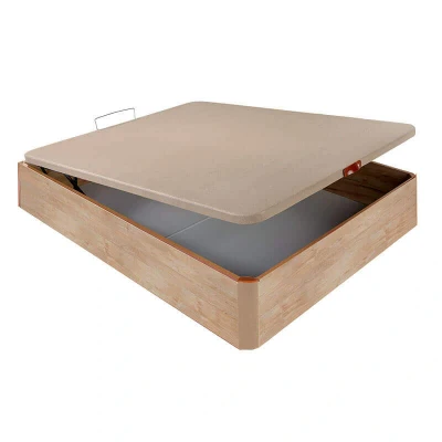 Imagen de Aznar Canapé abatible Madera chep 3D Transpirable Altura 32 cm Roble, 160x200