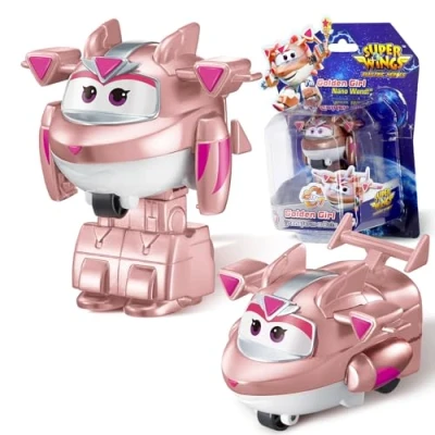 Imagen de Super Wings Juguetes Transformers Golden Girl, Figura de acción 2 en 1, Juguete Robot avión 5 cm, transformable, Adecuado para niños y niñas a Partir 3 años