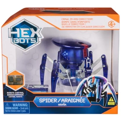 Imagen de HEX BOTS Remote Control Insect Kids, Adjustable Robotic Spider Figure, Robot Toys for Boys &amp; Girls Ages 4 Up, Blue (Spin Master 6071528)
