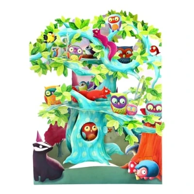 Imagen de Woodland Tree of Birds Swing Card Award Winning Dynamic 3D Interactive Greetings