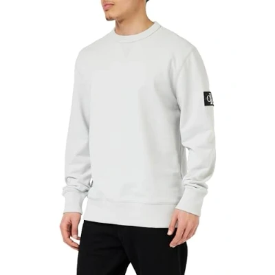Imagen de Calvin Klein Jeans Sudadera Sin Capucha para Hombre Badge Crew Neck, Gris (Lunar Rock), XS