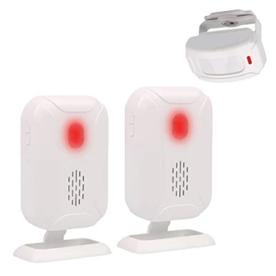 Imagen de Mengshen Alarma del Sensor de Movimiento, Timbre Inalámbrico para Puerta/Entrada La Puerta/Casa Y Tienda/Buzón, Kit Sistema Seguridad con 1 2 Receptor YBQ041