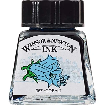 Imagen de Winsor &amp; Newton Drawing Ink Tinta de Dibujo, Azul (Cobalt), 14ml