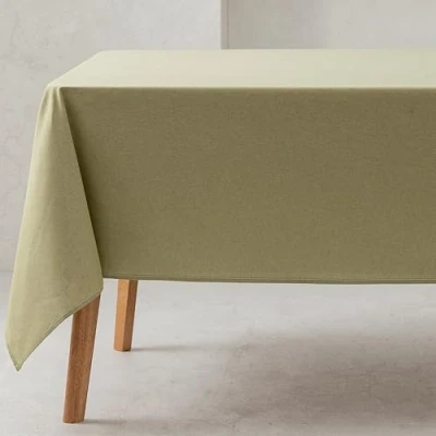 Imagen de GAMUSI Mantel Liso Tela algodón orgánico Impermeable Antimanchas Rectangular Color Verde 140x180 cm