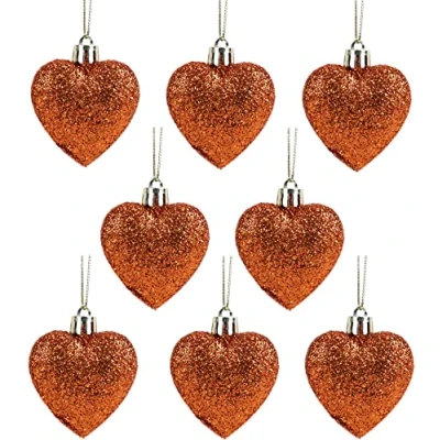 Imagen de Christmas Concepts® 8 x 60 mm (2.4&quot;) de Cobre del corazón Brillo Forma árbol Navidad Las chucherías